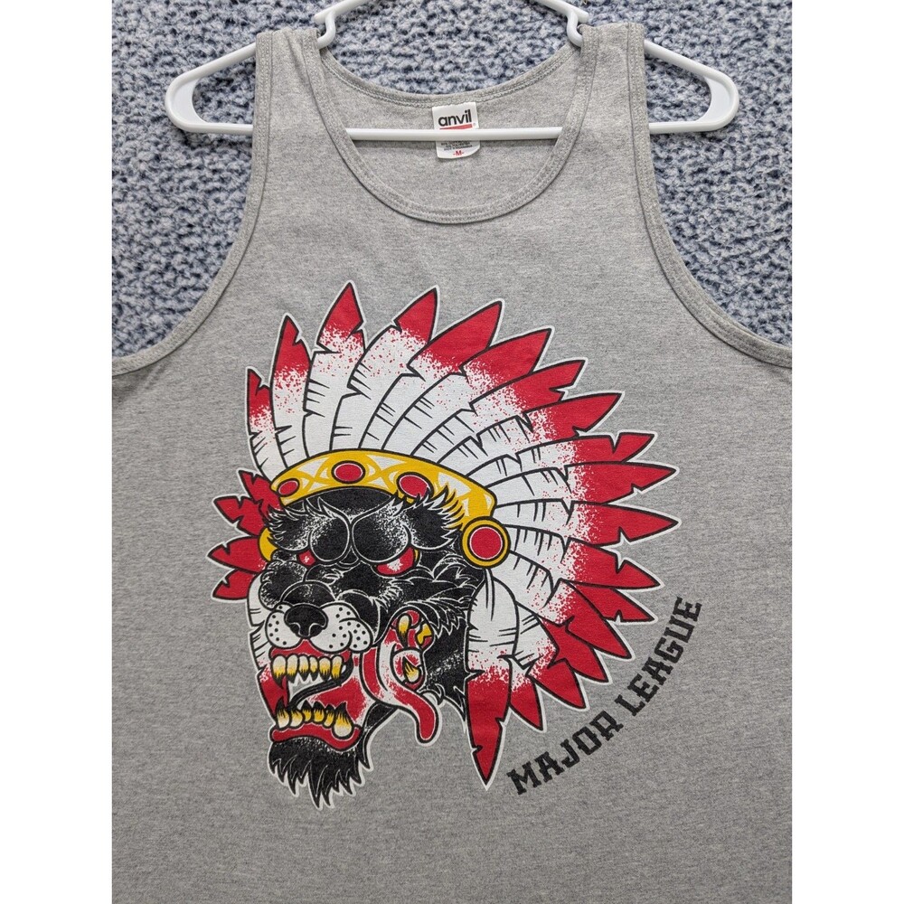 VTG Anvil Wolf Chief Muscle Tank Size M Weight Lifting Body Building Gym Gray